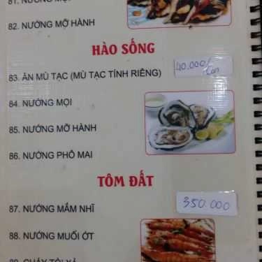 Thực đơn- Nhà Hàng Năm Lửa 15 - Hải Sản Tươi Sống