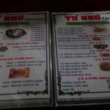 Thực đơn- Nhà Hàng Tư Nhớ 7 - Nhà Hàng Hải Sản