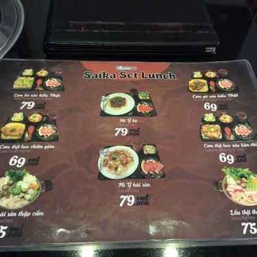 Thực đơn- Nhà Hàng Saika Restaurant