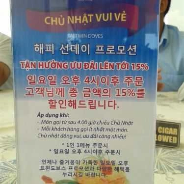 Thực đơn- Nhà Hàng Twin Doves Restaurant - Trần Ngọc Lên