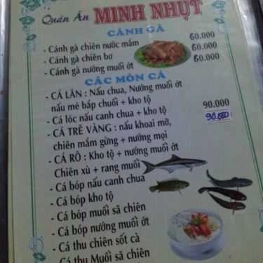 Thực đơn- Quán Ăn Minh Nhựt Quán