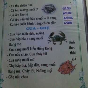 Thực đơn- Quán Ăn Minh Nhựt Quán