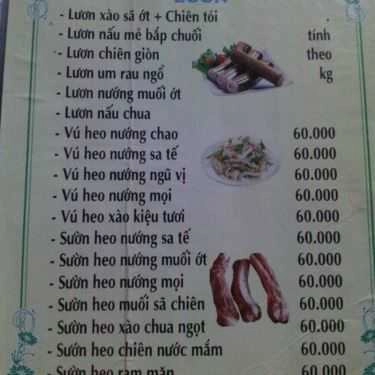 Thực đơn- Quán Ăn Minh Nhựt Quán