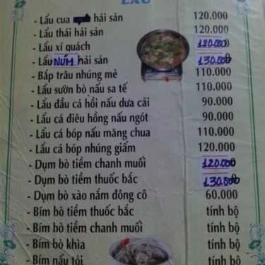 Thực đơn- Quán Ăn Minh Nhựt Quán