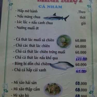 Thực đơn- Quán Ăn Minh Nhựt Quán