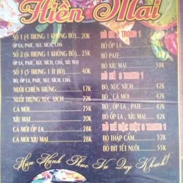 Thực đơn- Quán Ăn Bò Né Hiền Mai