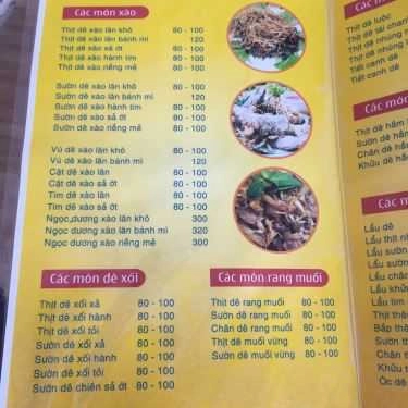 Thực đơn- Quán Ăn Lẩu Dê Đức Tài 2
