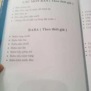 Thực đơn- Quán Ăn Lê Nguyễn Quán - Đường 3 Tháng 2