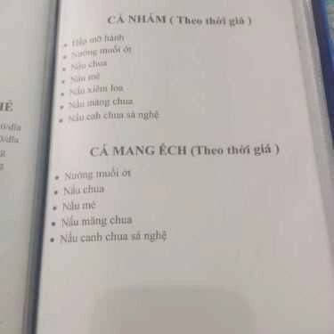 Thực đơn- Quán Ăn Lê Nguyễn Quán - Đường 3 Tháng 2