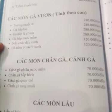 Thực đơn- Quán Ăn Lê Nguyễn Quán - Đường 3 Tháng 2