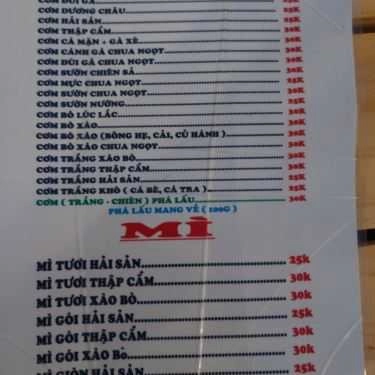 Thực đơn- Quán Ăn Lộc Ký - Cơm Chiên & Mì Xào
