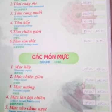 Thực đơn- Nhà Hàng Cường Thiên Hương - Cơm Gia Đình