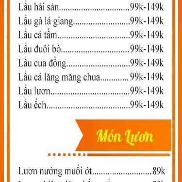 Thực đơn- Nhà Hàng Làng Nướng Ngói