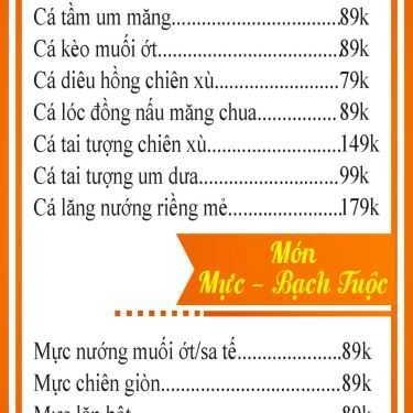 Thực đơn- Nhà Hàng Làng Nướng Ngói