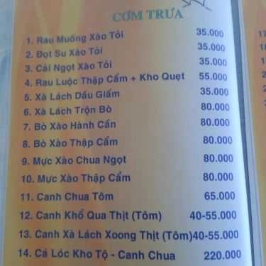 Thực đơn- Nhà Hàng Cơm Hồng Kông