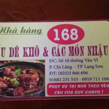 Tổng hợp- Nhà Hàng 168 - Lẩu Dê Khô & Các Món Nhậu