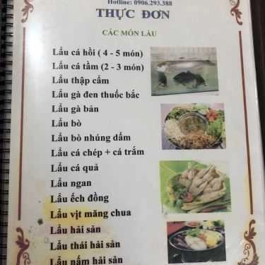 Thực đơn- Nhà Hàng Liên Tôn - Cơm, Lẩu & Thắng Cố