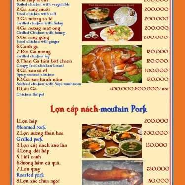 Thực đơn- Nhà Hàng Cao Nguyên Sapa - Khu Ẩm Thực Sapa