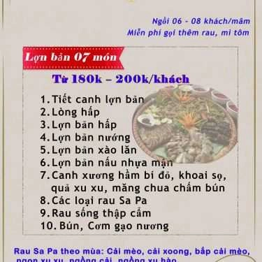 Thực đơn- Nhà Hàng Thiên Phú - Ẩm Thực Việt