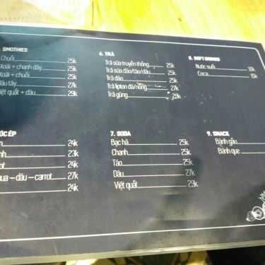 Thực đơn- Cafe Boardgame Center