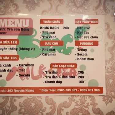 Thực đơn- Cafe Bông Milk Tea