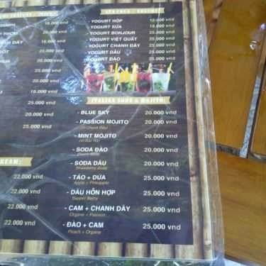Thực đơn- Bonjour Cafe