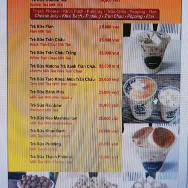 Thực đơn- Cafe Bubble Tea & Fast Food - Hà Bổng