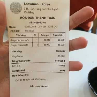 Tổng hợp- Cafe Snowman - Bingsu
