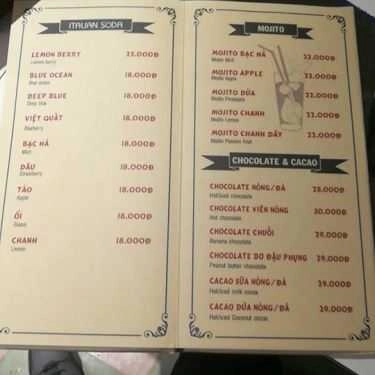 Thực đơn- Đà Nẵng Xưa - Tiệm Ăn & Cafe