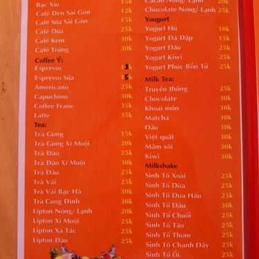 Thực đơn- Dragon Coffee - Drink & Food