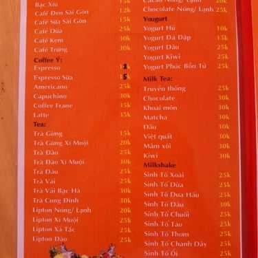 Thực đơn- Dragon Coffee - Drink & Food