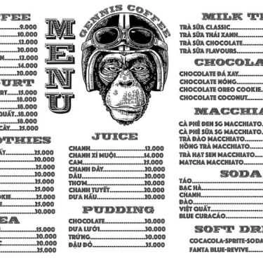 Thực đơn- Gennis Cafe