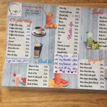 Thực đơn- Gold Cafe - Huỳnh Ngọc Huệ