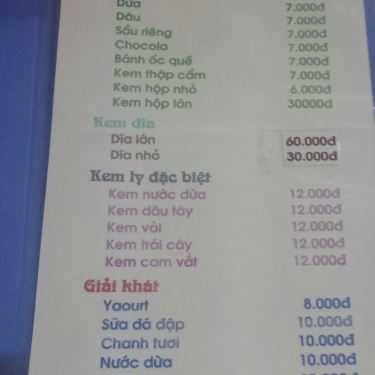 Thực đơn- Cafe Kem Tươi Sài Gòn