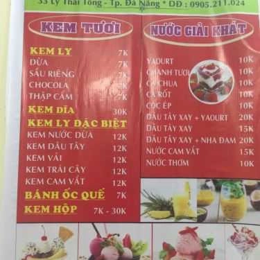 Thực đơn- Cafe Kem Tươi Sài Gòn - Lý Thái Tông