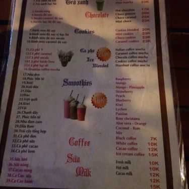 Thực đơn- Khoale Takeaway Cafe
