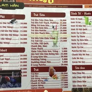 Thực đơn- Lam Hân - Coffee & Milk Tea