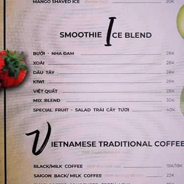 Thực đơn- Midori Hoppu Tea & Cafe
