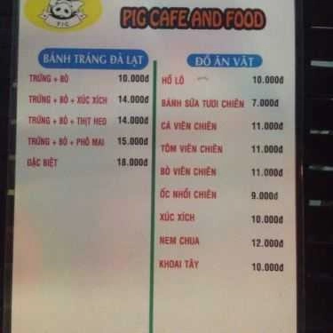 Thực đơn- Pig Cafe & Foods