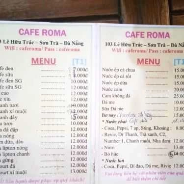 Thực đơn- Roma Cafe