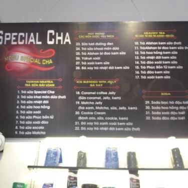 Thực đơn- Cafe Special Cha - Phạm Cự Lượng