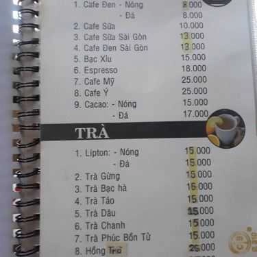 Thực đơn- Thanh Thanh Coffee - Lê Tấn Trung