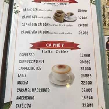 Thực đơn- Vico Cafe