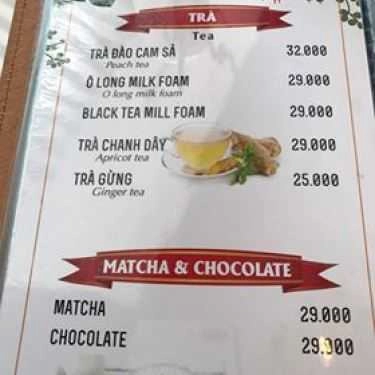 Thực đơn- Vico Cafe