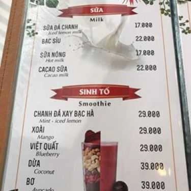 Thực đơn- Vico Cafe