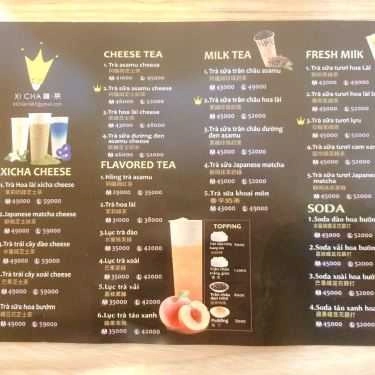 Thực đơn- Cafe XICHA - Taiwan Cheese Tea - Nguyễn Văn Thoại