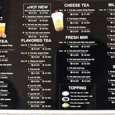 Thực đơn- Cafe XICHA - Taiwan Cheese Tea - Nguyễn Văn Thoại