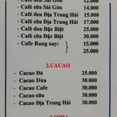 Thực đơn- Zoi Coffee
