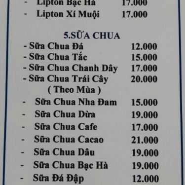 Thực đơn- Zoi Coffee