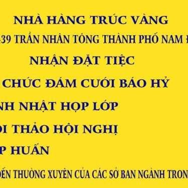 Thực đơn- Nhà Hàng Trúc Vàng - Trần Nhân Tông